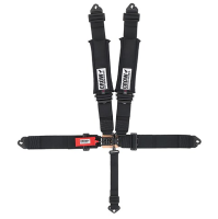 Crow 5-Way Standard 3" Latch & Link UTV Harness w/ Harness Pads -Aluminum Adjusters - Black Hardware - Stock Car/Off-Road - SFI 16.1 - Black