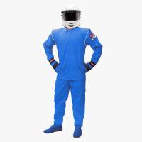 Kids Racing Suits - Pyrotect Junior DX1 Deluxe Racing Suits 2-pc - $178 - Pyrotect - Pyrotect Junior DX1 Single Layer SFI-1 Proban Jacket (Only) - Blue - Youth Small (6-8)