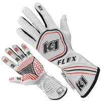 K1 RaceGear Flex Nomex Driver's Gloves - White - X-Large