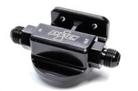 System 1 Remote Single Oil Filter Mount - 1-12" Thread - 12 AN Male Inlet - 12 AN Male Outlet - Bolt-On - 2-Bolt Flat Mount - Black