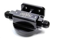 System 1 Remote Single Oil Filter Mount - 1-12" Thread - 12 AN Male Inlet - 12 AN Male Outlet - Bolt-On - Side Ports - Black