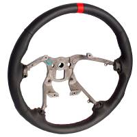 Grant Revolution Steering Wheel - 16-3/16" Diameter - 4 Spoke - Airbag Replacement - Black Leather Grip - Red Center Marker / Stitching - GM Full-Size SUV / Truck / Van 2007-12