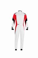 Sparco Competition Suit - White/Red - Size: Euro 48 / US: Small
