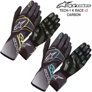 Karting Gear - Karting Gloves - Alpinestars Tech 1-K Race v2 Carbon Karting Glove - $49.95