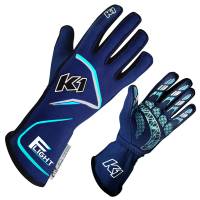 K1 RaceGear Flight Glove - Blue/FLO Blue - Medium