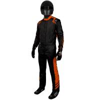 Shop Multi-Layer SFI-5 Suits - K1 RaceGear Aero Suits - $1199.99 - K1 RaceGear - K1 RaceGear K1 Aero Suit  - Black/Orange - Medium / Euro 52