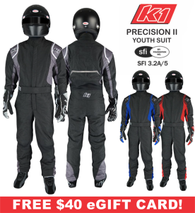 Racing Suits - Shop Multi-Layer SFI-5 Suits - K1 RaceGear Precision II Youth Suits - $399