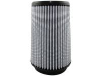 aFe Power Magnum FLOW Pro DRY S Air Filter Element - Conical - 6-1/2" Base Diameter - 5-1/2" Top Diameter - 9" Tall - 5" Flange - Synthetic - White