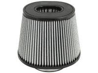 aFe Power Magnum FLOW Pro DRY S Air Filter Element - 9 x 7-1/2" Base Diameter - 6-3/4 x 5-1/2" Top Diameter - 7" Tall - 5" Flange - Synthetic - White