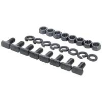 Allstar Performance T-Bolt - 1-1/8" Long - Nuts/Washers - Steel - Black Oxide - Backing Plate - Ford 9" - (Set of 8)