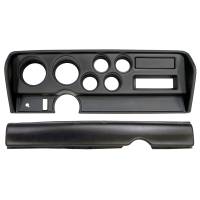 Auto Meter Direct-Fit Dash Panel - Four 2-1/16" Holes - Two 3-3/8" Holes - Plastic - Black - Without Air Conditioning