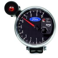 Auto Meter Tachometer - Electric - Analog - 5" Diameter - Pedestal Mount - Shift Light - Memory - Ford Logo - Black Face