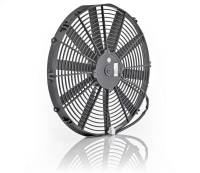 Be Cool Euro Black Thin Line Electric Cooling Fan - 16" Fan - Puller - 1300 CFM - 12V - Straight Blade - 16 x 16" - 2" Thick - Plastic