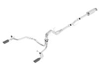 Borla Cat-Back Exhaust System - 3" to 2-1/4" Pipe Diameter - Dual Rear Exit - 4" Black Tips - Stainless