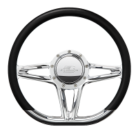 Billet Specialties Victory Steering Wheel - 14" Diameter - D-Shape - Aluminum - Polished