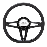 Billet Specialties Victory Steering Wheel - 14" Diameter - D-Shape - Aluminum - Black