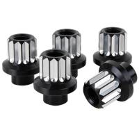Billet Specialties Lug Nut - 1/2" Long - 12 Point Head - Aluminum - Black - (Set of 5)