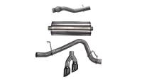 Corsa Sport Exhaust System - Cat-Back - 3" Diameter - Single Side Exit - Dual 4" Black Tips - Stainless
