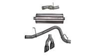Corsa Sport Exhaust System - Cat-Back - 3" Diameter - Single Side Exit - Dual 4" Black Tips - Stainless