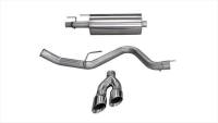 Corsa Sport Exhaust System - Cat-Back - 3" Diameter - Single Side Exit - Dual 4" Polished Tips - Stainless - Ford EcoBoost Series