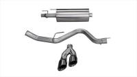Corsa Sport Exhaust System - Cat-Back - 3" Diameter - Single Side Exit - Dual 4" Black Tips - Stainless - Ford EcoBoost Series