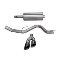 Corsa Sport Exhaust System - Cat-Back - 3" Diameter - Single Side Exit - Dual 4" Black Tips - Stainless - Super Cab/Super Crew Cab
