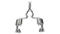 Corsa Xtreme Exhaust System - Cat-Back - 3" Diameter - Dual Rear Exit - Dual 4" Polished Tips - Stainless - Ford Coyote