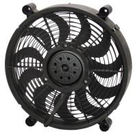 Derale Electric Cooling Fan - Push/Pull - 2100 CFM - 12V - Curve Blade - 14-1/2 x 14-1/2" - 2-5/8" Thick - Plastic