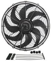Derale Dyno Cool Electric Cooling Fan - 16" Fan - Push/Pull - 1980 CFM - 12V - Curve Blade - 16-1/2 x 15-5/8" - 3-5/8" - Install - Plastic