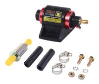Air & Fuel Delivery - Derale Performance - Derale Electric Fuel Pump - In-Line - 34 gph at 7 psi - 1/8" NPT Female Inlet - 3/8 Hose Barb Outlet - Plastic - Black - E85/E100/M100/Racing Fuel