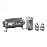 Air & Fuel Delivery - DeatschWerks - DeatschWerks Fuel Filter - 10 Micron - Stainless Element - 10 AN Male Inlet - 10 AN Male Outlet - 110 mm Long - Aluminum - Titanium