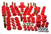 Energy Suspension Hyper-Flex Bushing Kit - Suspension Bushings - Boots/Links - Polyurethane/Steel - Red/Cadmium