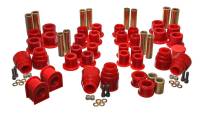 Energy Suspension Hyper-Flex Bushing Kit - Suspension Bushings - Master Set - Polyurethane/Steel - Red/Cadmium
