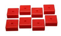 Energy Suspension Hyper-Flex Bushing Kit - Leaf Spring Pad - 2-1/16" Square x 3/8" ID x 15/16" Height - Polyurethane - Red