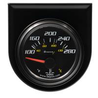 Equus Products - Equus 6000 Series Water Temperature Gauge - 100-280 Degree F - Electric - Analog - 2" Diameter - Panel Mount - Black Face