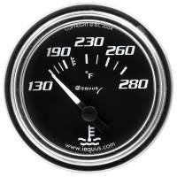 Equus 7000 Classic Series Water Temperature Gauge - 130-280 Degree F - Mechanical - Analog - 2" Diameter - Black Face