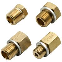 Equus Adapter Fitting - Straight - 1/8 NPT Female to 10 mm x 1 Male/12 mm x 1.5 Male/14 mm 1.5 Male/1/4 NPT Male - Brass - Oil Pressure Fittings