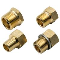 Equus Adapter Fitting - Straight - 6 AN Female to 3/8-18 NPT Male/1/4-18 NPT Male/1/2-14 NPT Male/16 mm x 1.5 Male - Brass
