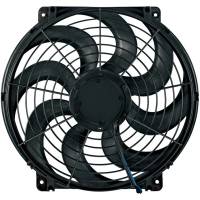 Flex-A-Lite Black Magic S-Blade Electric Cooling Fan - 14" Fan - Push/Pull - 1530 CFM - 12V - Curved Blade - 14-1/2 x 13-7/8" - 3-3/4" Thick