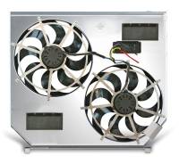 Electric Cooling Fans - Flex-a-Lite Electric Fans - Flex-A-Lite - Flex-A-Lite Direct-Fit Electric Cooling Fan - Dual 15" Fan - Puller - 6200 CFM - 12V - Curved Blade - Controller - Aluminum Shroud - Super Duty