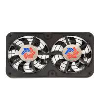 Flex-A-Lite Lo-Profile S-Blade Electric Cooling Fan - Dual 12-1/8" Fan - Puller - 2500 CFM - 12V - Curved Blade - 26-1/4 x 15-1/2" - 2-5/8"