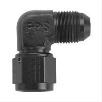 Fragola Adapter Fitting - 90 Degree - 10 AN Female to 10 AN Male - Swivel - Aluminum - Black