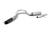 Gibson Elite Black Exhaust System - Cat-Back - 3" Diameter - Single Side Exit - 4" Black Tip - Stainless - Small Block Chevy