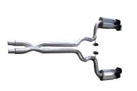 Gibson Muscle Car Exhaust System - Cat-Back - 3" Diameter - Dual Rear Exit - Dual 4" Polished Tip - Stainless - Ford Modular