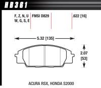 Hawk Performance HP Plus Compound Brake Pads - Wide Temperature Range - Front - Acura/Nissan 1984-2008 - (Set of 4)