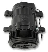 Holley SD7 Air Conditioning Compressor - Passenger Side Mount - Aluminum - Black - GM LS-Series