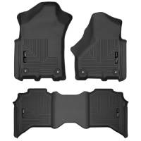 Husky Liners Weatherbeater Floor Liner - Front and 2nd Row - Plastic - Black - Crew Cab