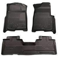 Husky Liners Weatherbeater Floor Liner - Front and 2nd Row - Plastic - Black - Extended Cab