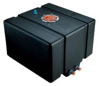 Jaz Products Drag Race Fuel Cell - 12 gal - 17-1/2 x 16" x 10" Tall - Two 8 AN Outlets - 6 AN Return - Plastic - Black