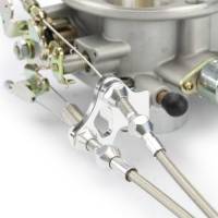 Lokar Throttle Cable Bracket - Kickdown Cable Included - Aluminum - Clear - Edelbrock Pro-Flo 4 Carburetors